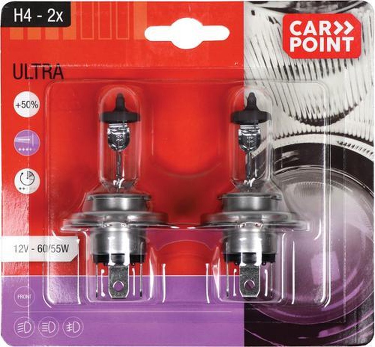 Carpoint Ultrabright Autolampen H4 12V 60/55W 2 Stuks