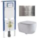 Geberit QeramiQ Dely Swirl Toiletset - Hangend - Inbouwreservoir - Zonder spoelrand - Diepspoel - PK - Dual flush - Glans wit