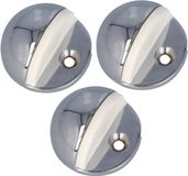 AMIG Deurstopper/deurbuffer - 3x - D45mm - inclusief schroeven - verchroomd