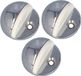 AMIG Deurstopper/deurbuffer - 3x - D45mm - inclusief schroeven - verchroomd