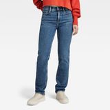 G-Star Strace Straight Wmn Jeans Dames 25/34 Katoen Elastaan Antique Faded Orinoco Blue