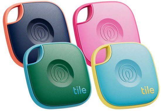 Tile Life360 Tile Mate - Krachtige Bluetooth Tracker - Item locator voor Sleutels, Tassen en Meer - Telefoonzoeker - Compatibel met iOS en Android - 4-stuks (gekleurd)