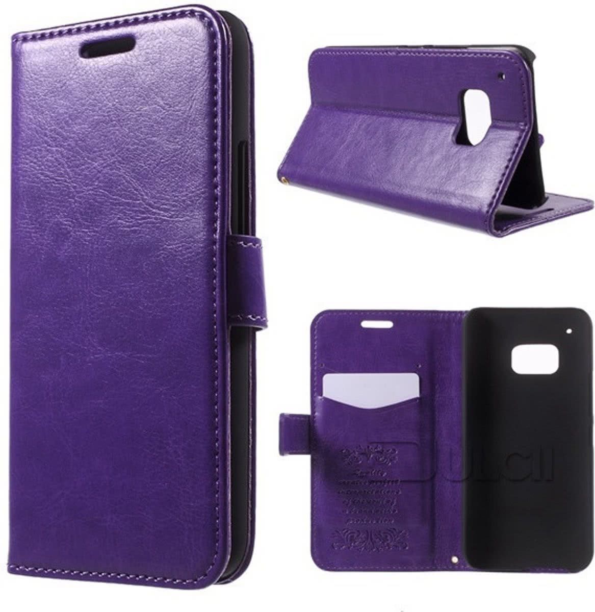 Kds PU Leather Wallet hoesje HTC One M9 paars
