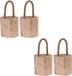 Merkloos Excellent Houseware Deurstopper Boomstam - 4x - teak hout - met draagtouw - 14 cm - natuurlijk wonen