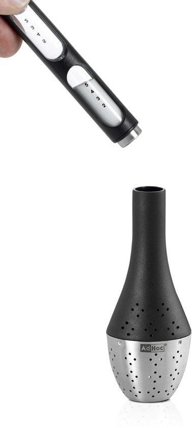 AdHoc Thee Ei Santea - Staand - Incl Zandloper - 21,5 cm - Zwart/Transparant