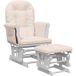 Maison Exclusive - Chaise berçante avec repose-pieds rose clair tissu