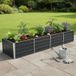 Bac à plantes surélevé - Cadre de jardin - 320x80x45 cm - Acier galvanisé - Fond ouvert - Noir