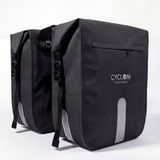 Cycloni FLOW 48L Dubbele Fietstas - 100% Waterdicht Fietszakken - Moderne Design voor Electrische Fiets - Voor Dames en Heren - Zwart