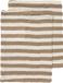 Meyco Linge de coton prélavée Fat Stripe Taupe 20x17cm - 2-pack
