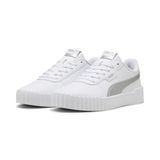 PUMA Carina 3.0 Metallic Glam sneakers voor Dames, Wit/Zilver, Maat 40,5