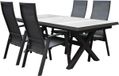 AVH-Collectie Nancy New Delhi dining tuinset uitschuifbaar 204-264x103xH74,5 cm 5 delig verstelbaar