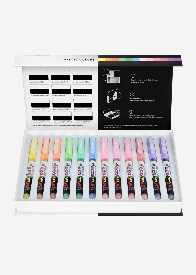 Karin Pigment Decobrush - 12 stuks - Meerkleurig