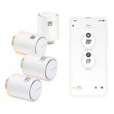 Netatmo Pack de 4 Têtes Thermostatiques Connectées et Intelligentes – Contrôle du Chauffage à Distance, Économie d’Énergie, Compatible avec Alexa et HomeKit, NBU-4-NAV-EU