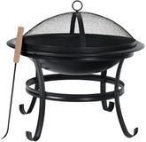 KING Hoff - Vuurkorf - Tuinhaard Buiten met Grill - Terras Vuurplaats met Vonkenscherm - Houtskool Vuurkorf Tuin - Inclusief Pook - Metaal - Ø54.5 x 53 cm - Zwart