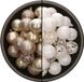 Bellatio Decorations Kerstballen mix - 74-delig - parel champagne en wit - 6 cm - kunststof
