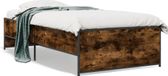 Maison Exclusive - Cadre de lit, chêne fumé, 90x190 cm, combinaison de fibres de bois et de métal
