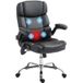 Fauteuil de bureau massant 4 points avec chaleur et accoudoirs rabattables, noir