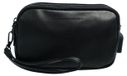 MOMO Design sac bandoulière homme en polyuréthane, noir, sac banane compact avec sangle