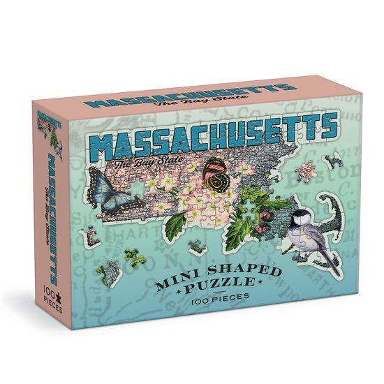 Galison Massachusetts Mini Shaped Puzzle