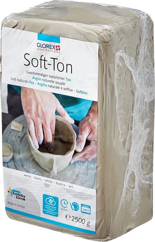 Glorex 6 8075 301 - Soft Ton Wit 2500 G - Soepele Boetseerklei