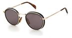 David Beckham Zonnebril 1033/S Rond Staal Goud/Grijs