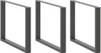 Pieds de table 3 pcs forme U 100x(72-73) cm acier anthracite