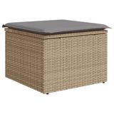 vidaXL 9-delige Loungeset met Kussens, Poly Rattan, Beige