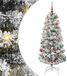 vidaXL Hinged Artificial Christmas Tree 150 LEDs Green and White 150 cm