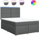 vidaXL Boxspring met matras stof donkergrijs 140x200 cm