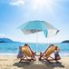 Parasol 2 en 1 parasol de plage - tente de plage avec SPF 50+ - 210 x 180 cm - sac de transport - bleu