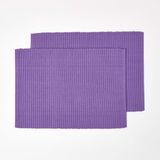 Homescapes placemat paars set van 2 – 100% katoen, 33x50 cm