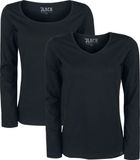 Black Premium by EMP Zwarte basic longsleeve in een pak van 2 - Dames - 5XL