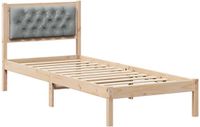 vidaXL Bedframe Lichtgrijs Massief Grenenhout 90 x 200 cm