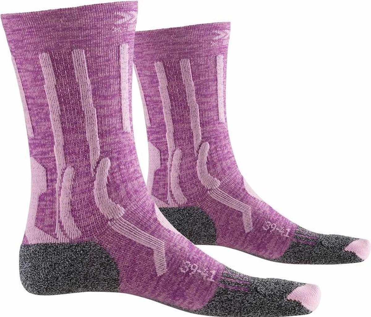 X-SOCKS Wandelsokken Trek X Wol/nylon Paars/grijs Maat 35/36