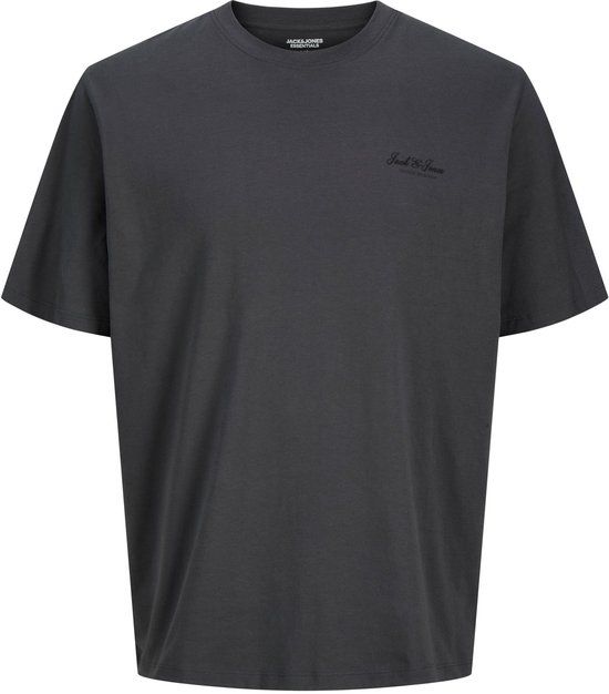 JACK & JONES PLUS SIZE Jack & Jones T-shirt Plus Size 5XL Katoen Effen Ronde Hals Korte Mouw Casual Heren Asphalt