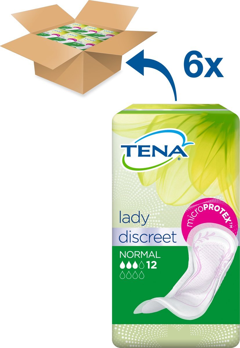 Tena Lady Discreet Normal 6 x 12 verbanden maandvoorraad