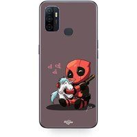 Maniacase Etui Oppo A32 Deadpool baby met eenhoorn