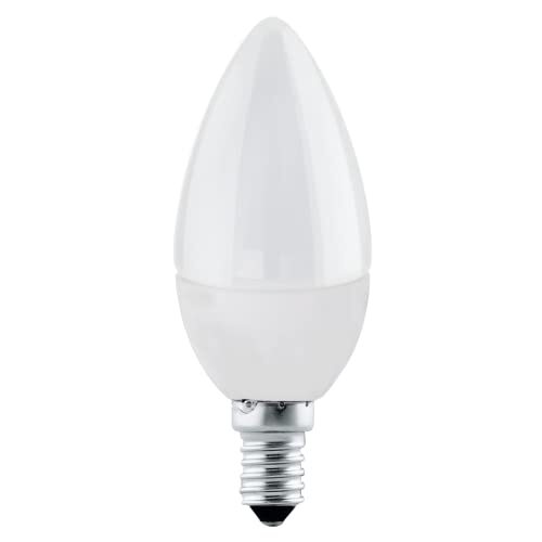 EGLO LED E14 lamp, kaarsvormige gloeilamp, ledlamp, 5 watt (komt overeen met 40 watt), 470 lumen, E14 led warm wit, 3000 kelvin, ledlamp, gloeilamp C37, Ø 3,7 cm
