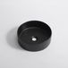 QeramiQ Arto waskom - 35x35x11.5cm - geribbeld - rond - keramiek - mat zwart