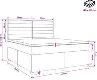 vidaXL Boxspringbed met matras, lichtgrijs, 140 x 190 cm, stof