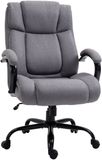 Vinsetto Bureaustoel Kantoorstoel Gamestoel Draaistoel Kantelfunctie Draaibaar In Hoogte Verstelbaar Groot En Hoog Extra Breed Ergonomisch Draagvermogen 220 Kg Schuim Linnen Lichtgrijs 72,5x83x118 Cm