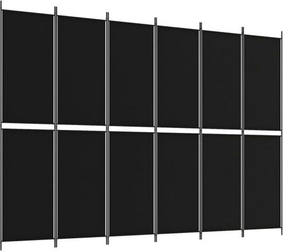 vidaXL Kamerscherm met 6 panelen 300x220 cm stof zwart