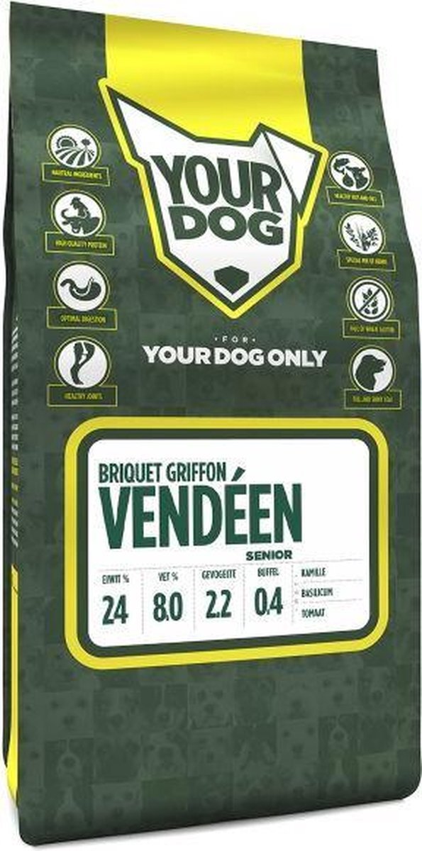 Yourdog Senior 3 kg briquet griffon vendÉen hondenvoer