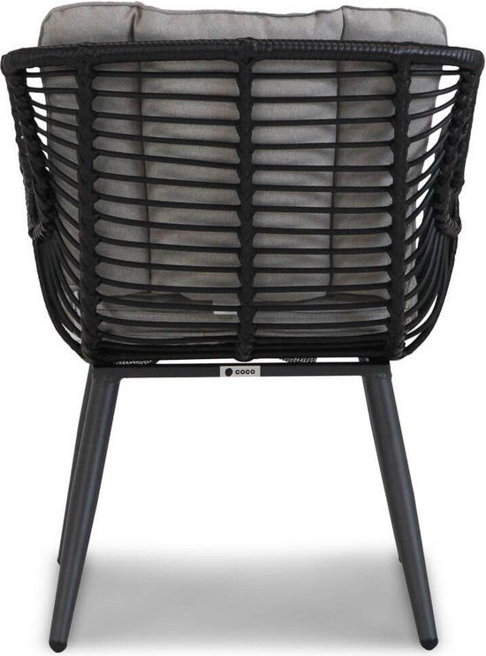 Coco Azzano/Matale 5-delige dining tuinset - Zwart - 4 zitplekken