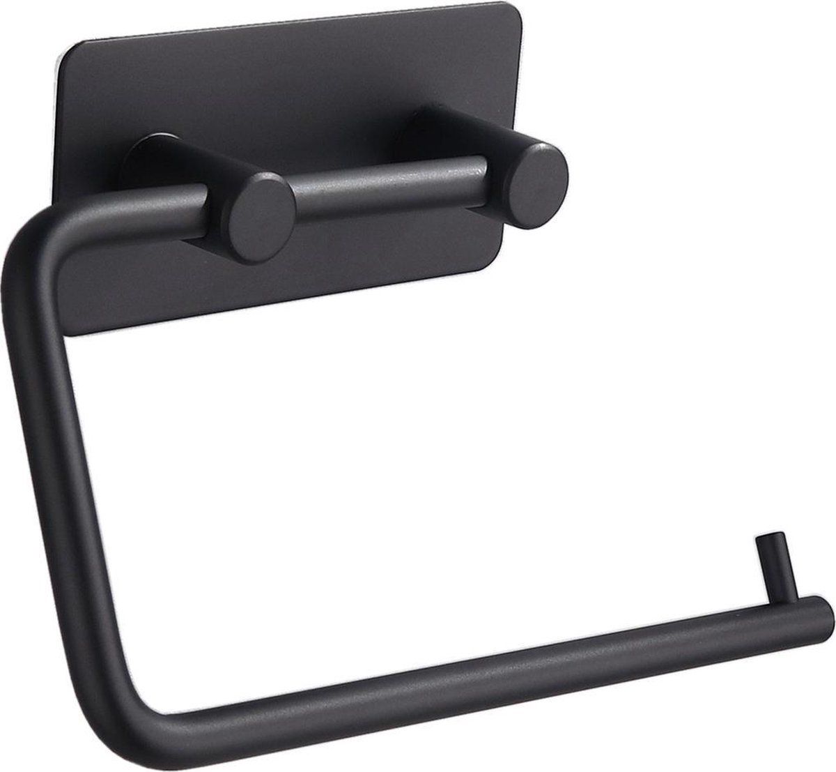 VDN Stainless Toiletrolhouder Zwart - WC Rolhouder - Zonder boren - Zelfklevend - Toiletpapier houder - RVS