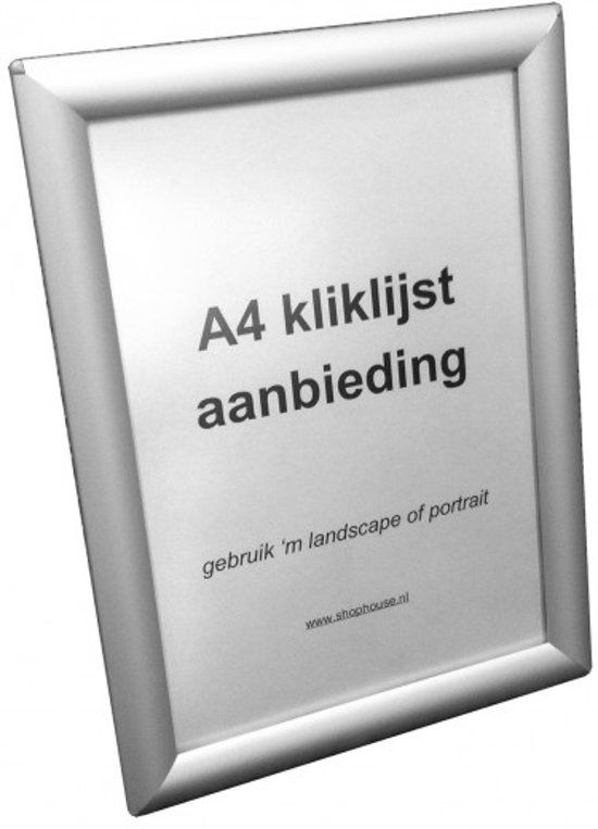 Shophouse Set van 3 hele complete A4 kliklijsten met speciaal voetje Je kunt je foto s dus zowel ophangen als neerzetten in deze aluminium kliklijst