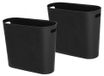 OEM Afvalbakken, 10 liter, slank design, met handvat, 2 stuks, zwart, kunststof