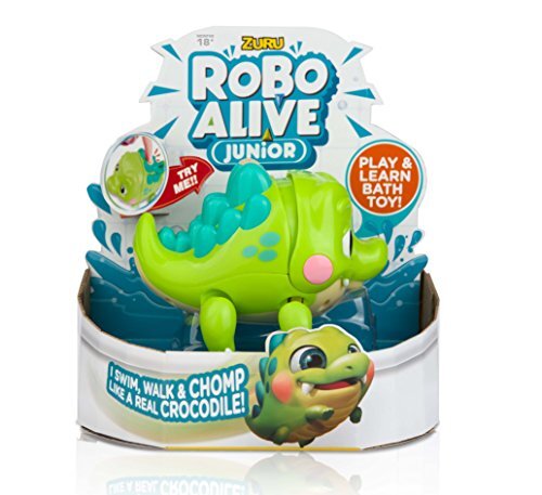 ZURU Robo Alive Junior 25252 Croc batterij aangedreven bad speelgoed, groen, one size