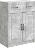 vidaXL Dressoir met lade Betongrijs 66 x 34,5 x 87 cm Bewerkt hout