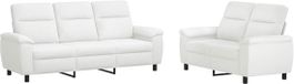 vidaXL Canapé 2 places Blanc Tissu